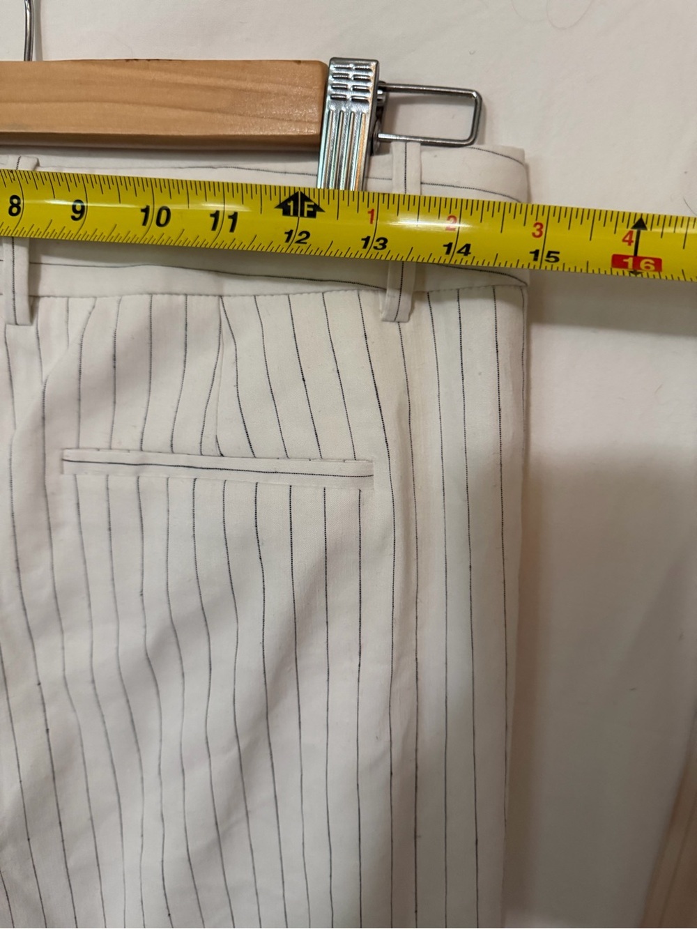 J. Crew White Pinstripe Straight-Leg Trousers nwot Linen viscose blend - Picture 8 of 9